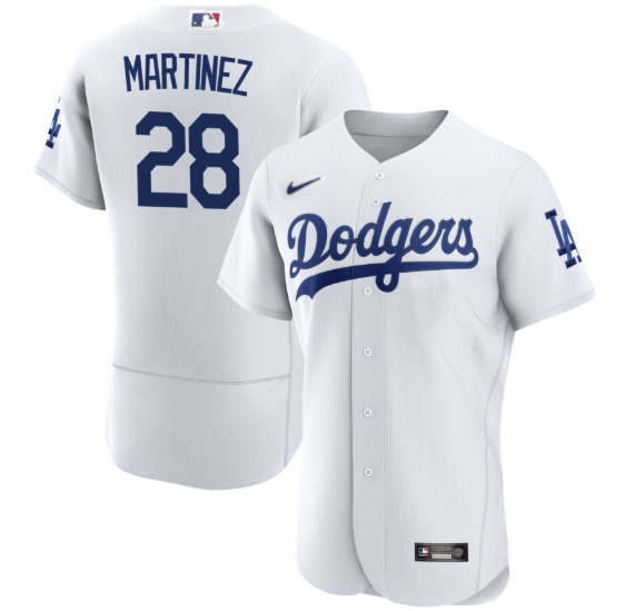 Men's Los Angeles Dodgers #28 J.D. Martinez White Flex Base Stitched Baseball Jersey Men's Los Angeles Dodgers #28 J.D. Martinez White Flex Base Stitched Baseball Jersey
